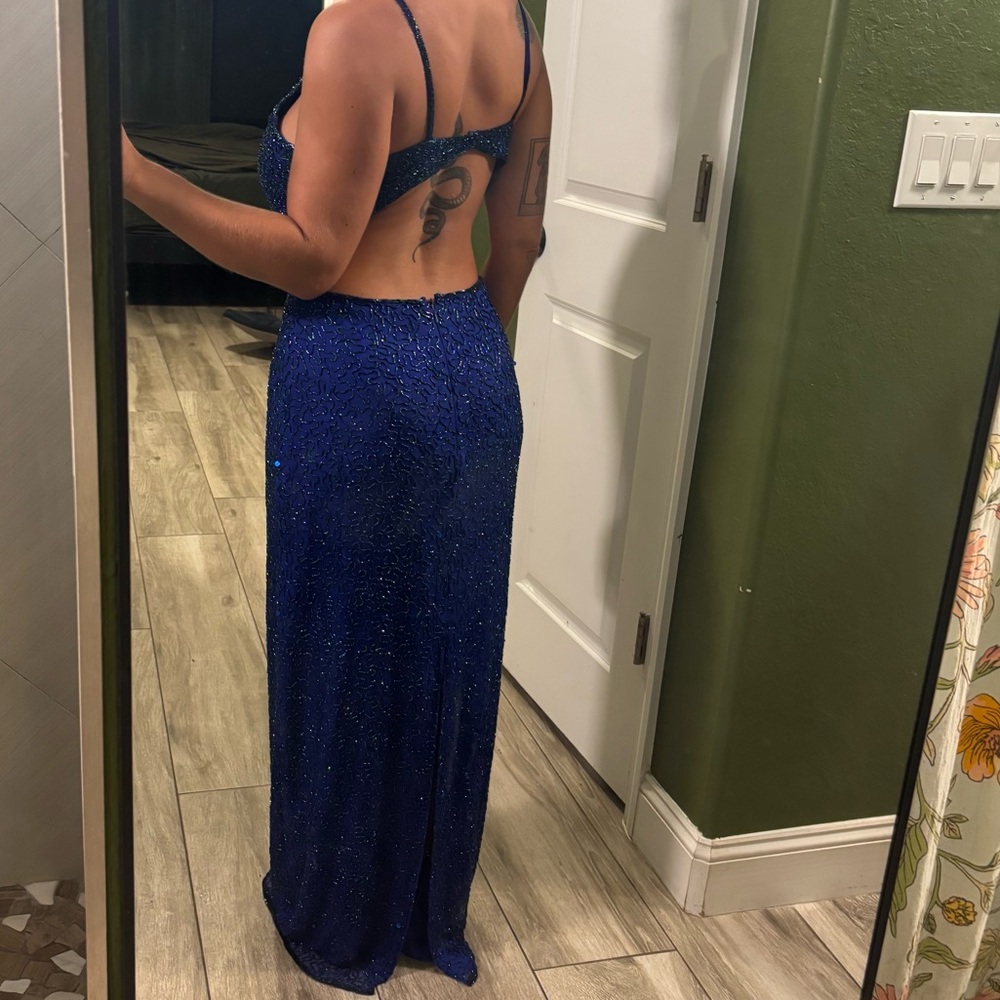 Scala Royal Blue Backless Dress